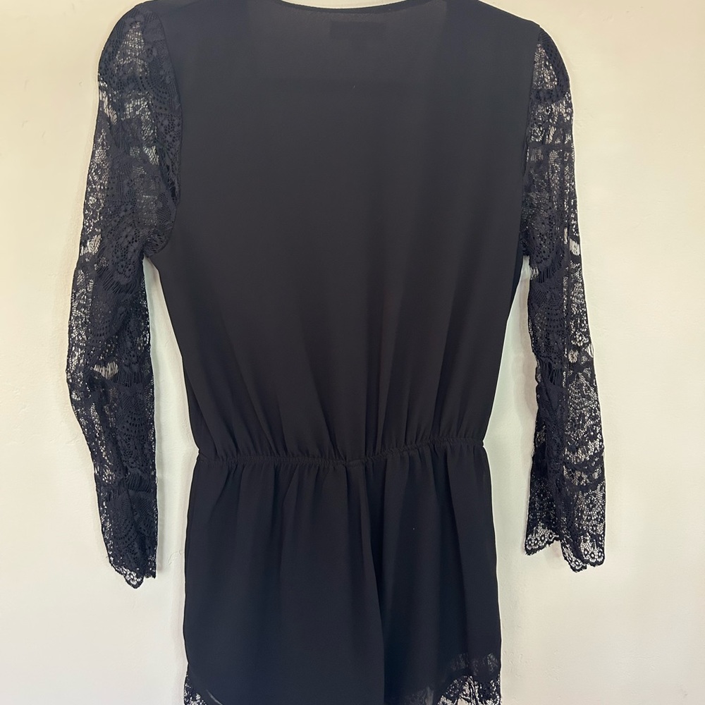 Cotton Candy Black Lace Romper with bell sleeve. Size Small. 007 - Picture 10 of 11
